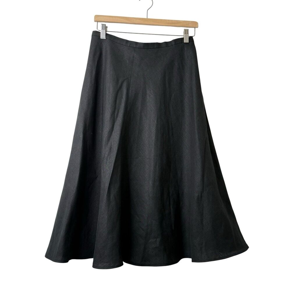 Max Mara 100% Linen Wrap Skirt A-Line Midi Minimalist Luxury Italy EU38 US 8